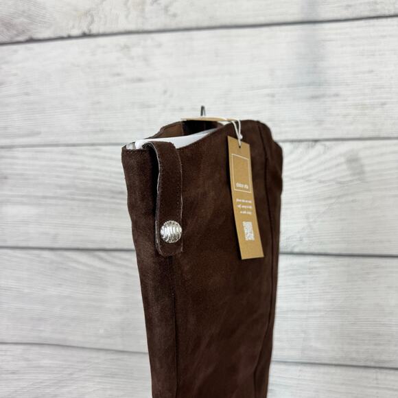 Dolce Vita Virona H2O Dark Brown Suede Extra Wide Calf Boots Size 11 - Picture 4 of 11